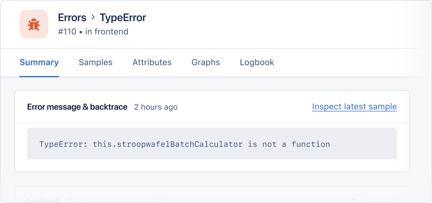 React exception in AppSignal.