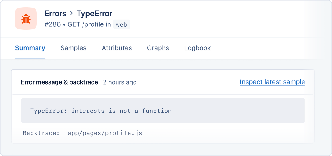 Next.js error incident summary.