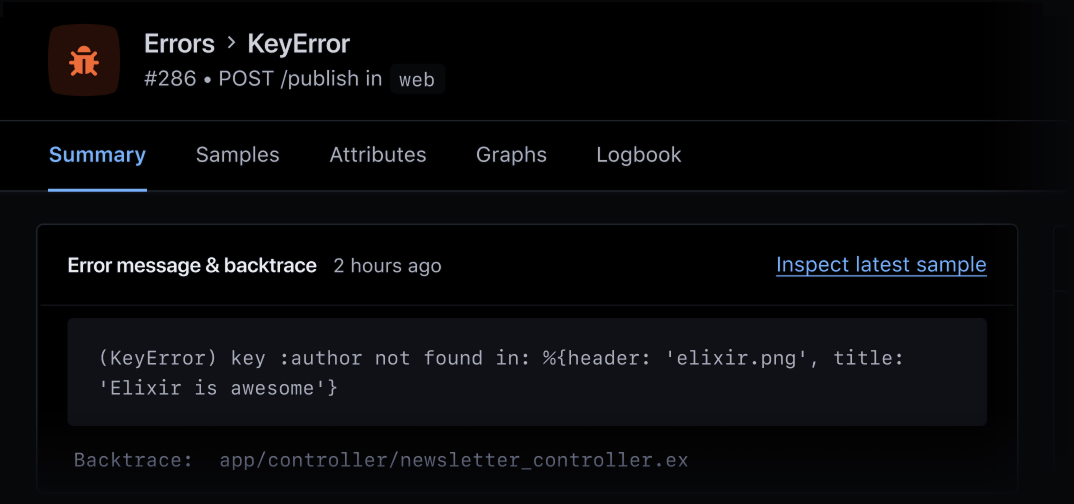 Phoenix error incident summary.