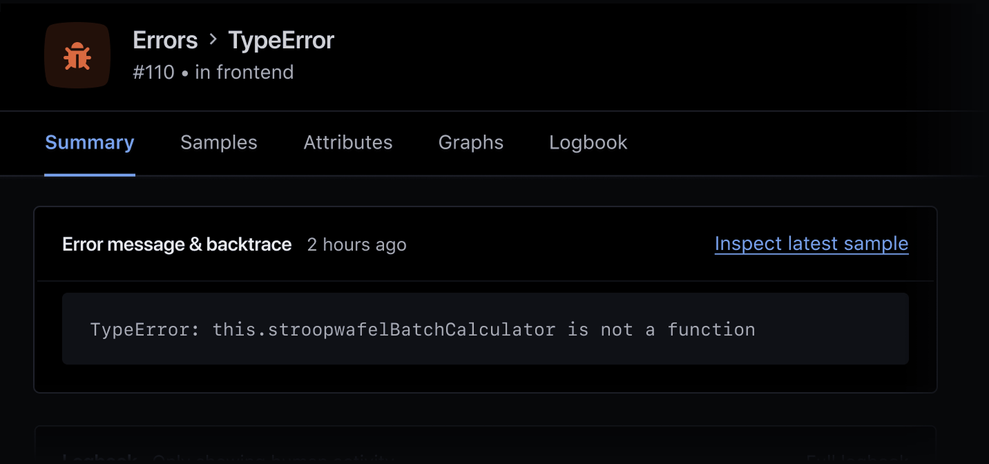React exception in AppSignal.