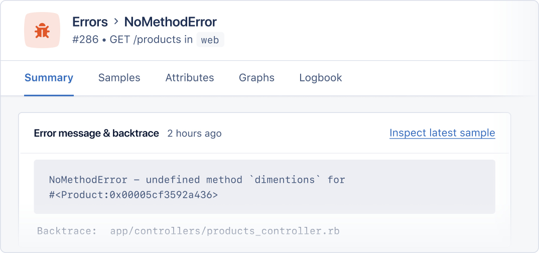 Laravel error tracking and incident analysis.