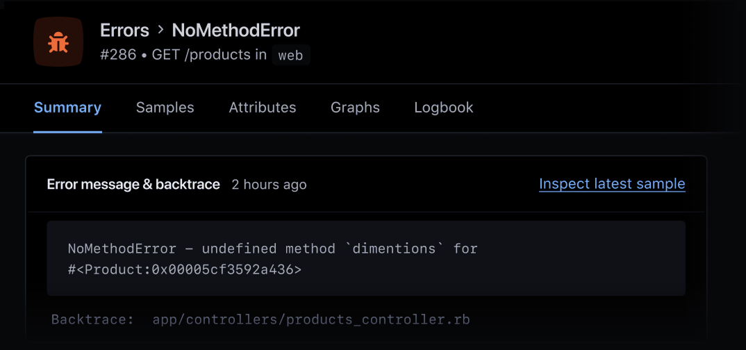 Symfony error tracking and incident analysis.